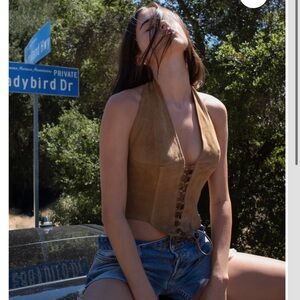 Miaou Mara Corset - Tan Suede